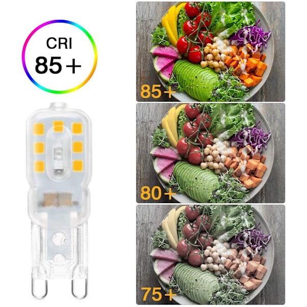 6x G9 LED-lampa varmvit 220V LED G9-lampor lämpliga för