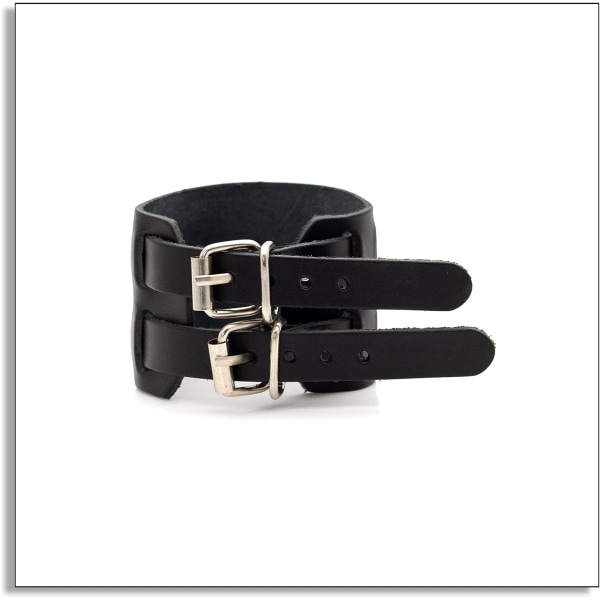 Punk Rock Bältesspänne Armband Bred läderarmband Armmanschett B