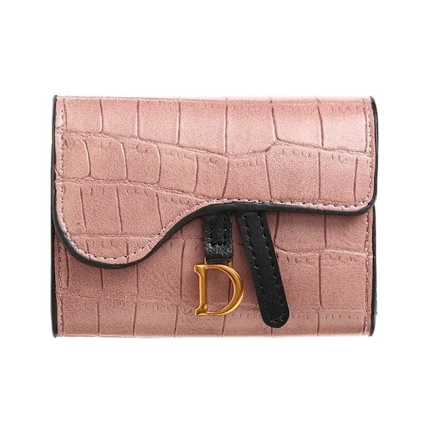 Dam Lyxkorthållare Kort Lompakko Mini PU Kirjekuori Lompakko Multi Pieni Multi Clutch-laukku Pink