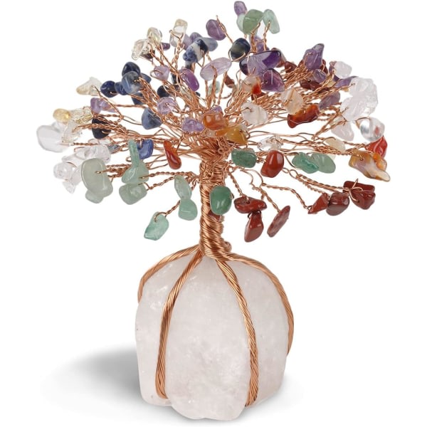Flerfärgad Kristall Pengaträd Healing Kristallpresentatör Rose Quartz C