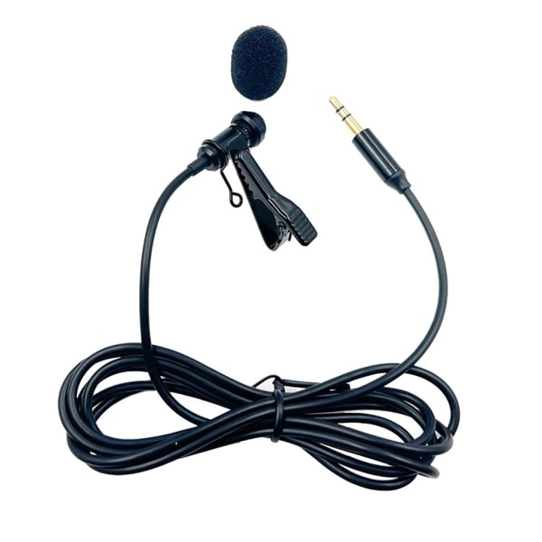 Bärbar 3,5 mm Lavalier Clip-on-mikrofon för tydlig inspelning Rundstrålande Mic Lapel Tie Hands Free Lavalier Mics 4 knop 2M