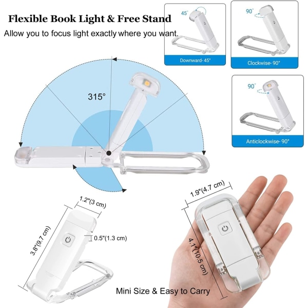 USB uppladdningsbar boklampa för barn att läsa på sängens LED