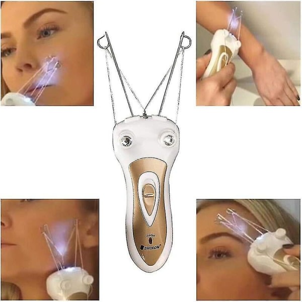 Elektrisk ansiktshårsepilator för kvinnor, bomullstrådepilator, uppladdningsbar epilatorrakapparat