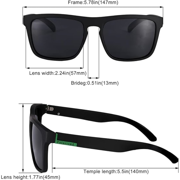 2 par solglasögon för män, UV400-skydd, polariserade solglasögon, retrosolglasögon för utomhusbruk, sport, golf