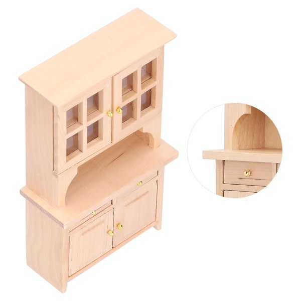 1:12 Dukkehus Tre Simulert Miniatyr Kjøkkenmøbler Dekorasjon Tilbehør Tre Farge