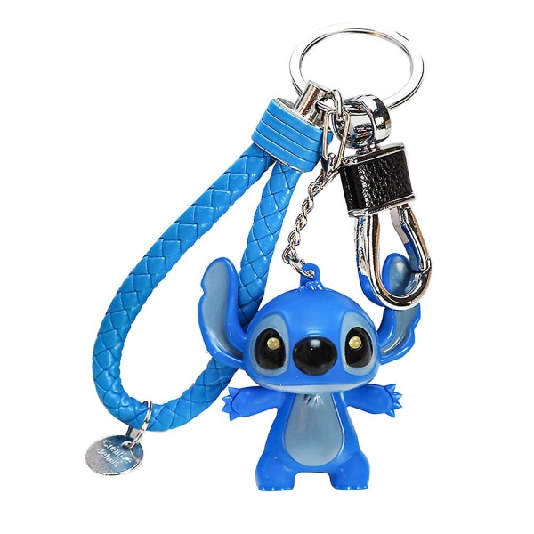 2 stk Stitch leker tegneserie modellering nøkkelring LED nøkkelring veske anheng par nøkkelringer nøkkelkjede