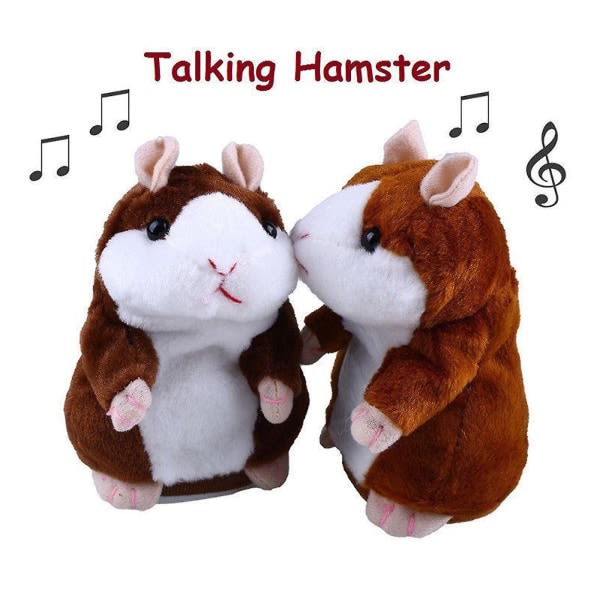 Talande hamster, interaktiv plysch som pratar leksak, upprepar din röst Dark brown