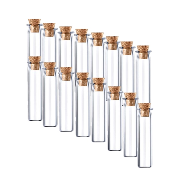 10 stk Mini glassønskeflasker med korkpropper DIY-dekorasjon Små prøverør favoriserer små flasker oppbevaringsbeholdere null - Flat ball