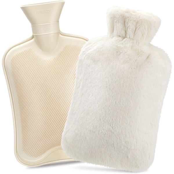 Varmvattenflaska 1,8l med mjukt cover, läckagesäker naturgummi varmvattenflaska varmvattenflaska, ger värme och komfort, perfekt för vintern