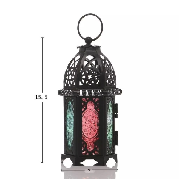 Ramadan dekorativ ljuslykta, 10,6 tums marockanskt retrojärn