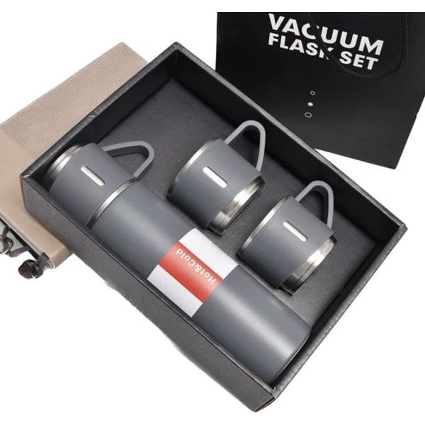 500 ml (16,9 oz) 304 rustfrit stål termokande vakuumkolbe med låg (grå)