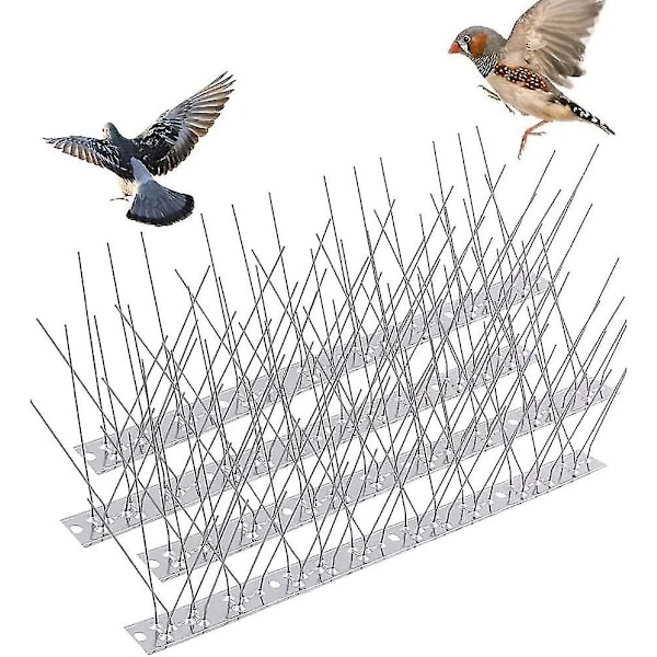 4 delar rostfritt stål fågel spikar, stål fågel spikar, anti-duv spikar, fågel avvisande broddar, för balkong tak och fönster, 33 Cm