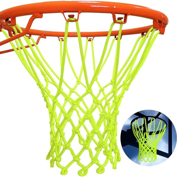 Nattlampa Basketnät Ljusande Utomhus Bärbar Soldriven Nylon 12 Krokar Standardtyp 45cm (Fruktgrön)