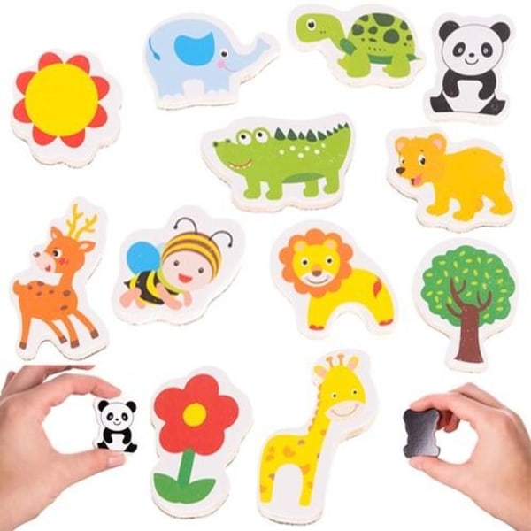 12 -Pack - Starka kylskåpmagneter / magneter - Animal Multi