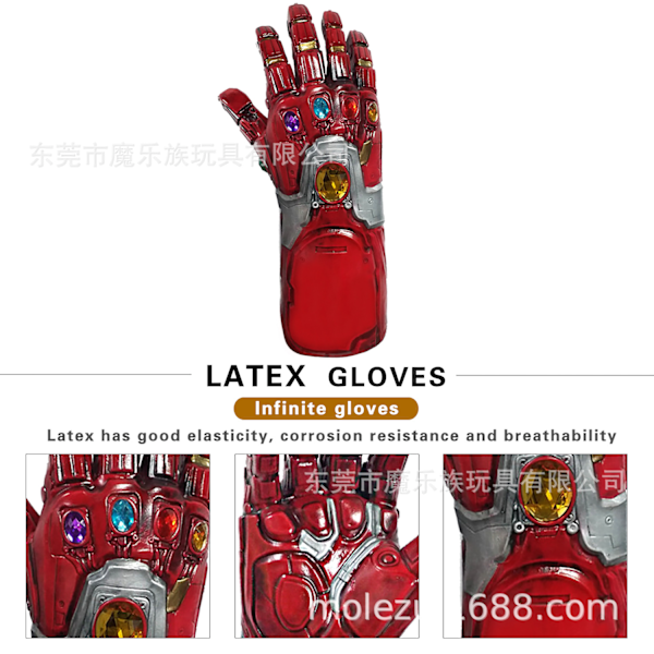 Marvel Peripheral Røde Iron Man Handsker Rekvisitter Edelstener Inlagt Ubegrenset Figurer Reunion 4 Rekvisitter Barneleker