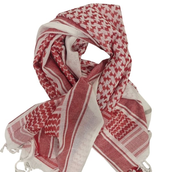 Palestinsk Keffiyeh - Röd och Vit - Halsduk red 100