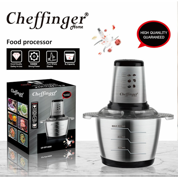 Cheffinger CF-FP1000I: 3L 1000W matprosessor 1300