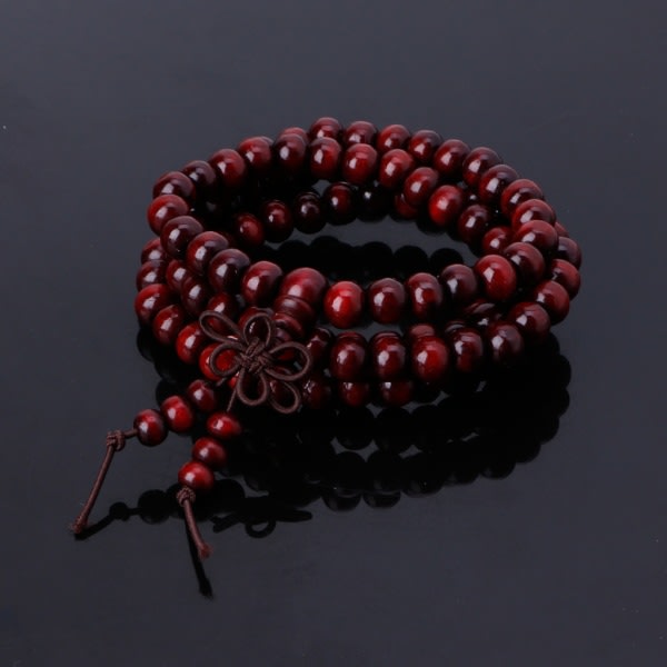 Naturligt sandelträ buddhistiska bönearmband 8 mm pärlor Armband 108 träpärlor Meditationsarmband present för män kvinnor Gul
