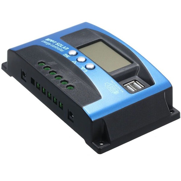 Dubbel USB LCD-skärm Solcellsladdningsregulator 40A MPPT Automatisk Solcellsladdningsregulator