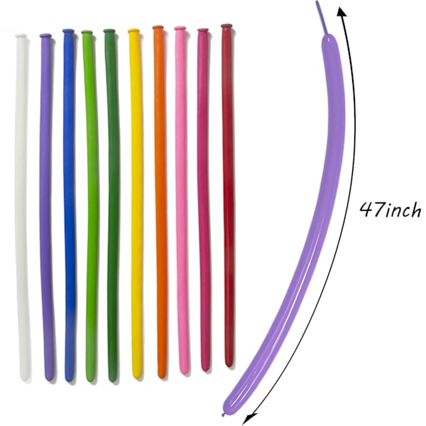 260 Balloner til Twisting af Ballonfigurer, Lange Tynde Latexballoner til Modellering, Magiske Ballonfigursæt til Bryllup, 100 stk, Multi