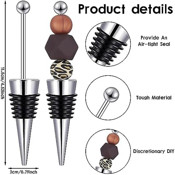 20 stk perlede vinstoppekorker for vinflaskedekorasjon Perlede vinstoppekorker Gjenbrukbare vinstoppekorker i legering