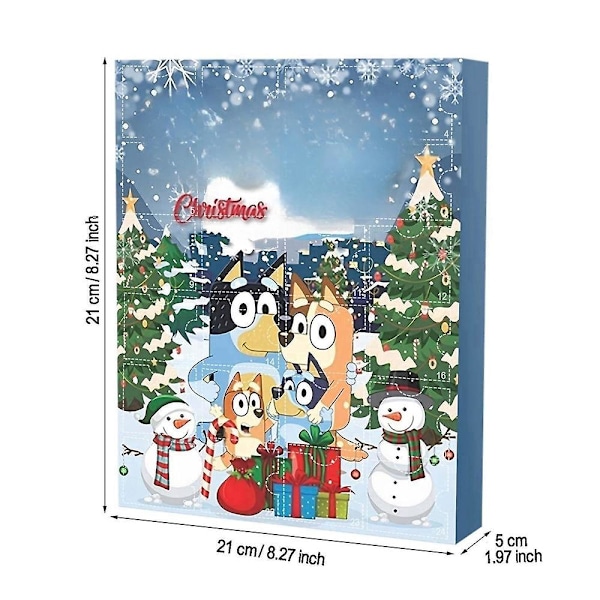 Julkalender Bluey 2024, 24 Dagers Nedtelling Julkalender, 24 Tegneserie Bluey Figur Dukkegaver