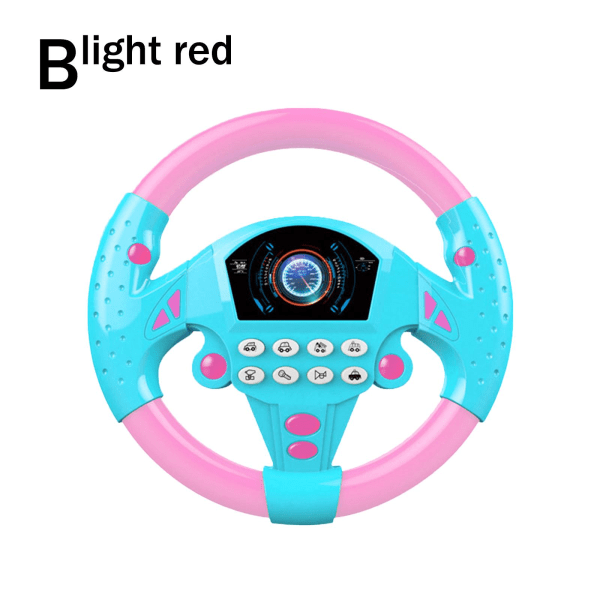 Simulering kjøre bil leketøy ratt Barn Baby Interaktiv rosa one-size