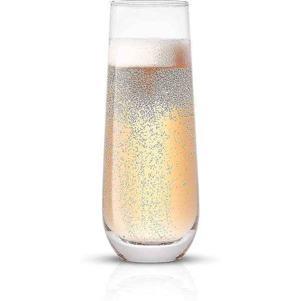 Milo Set med 8 stjälklösa champagneglas i kristall. 9,4 oz champagneglas. Prosecco vinglas, Mimosa glas set, cocktailglas set, vattenglas