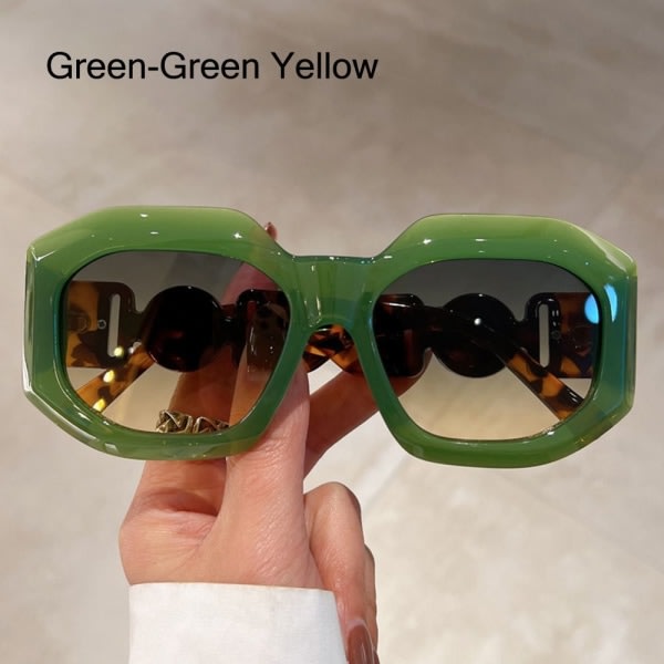 Överdimensionerade solglasögon för män och kvinnor Solglasögon GRÖN-GRÖN Green-Green Yellow Green-Green Yellow