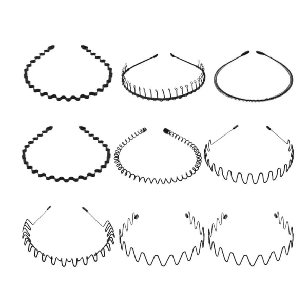 Unisex metall hårband, Wave Metal pannband, halkfritt elastiskt pannband