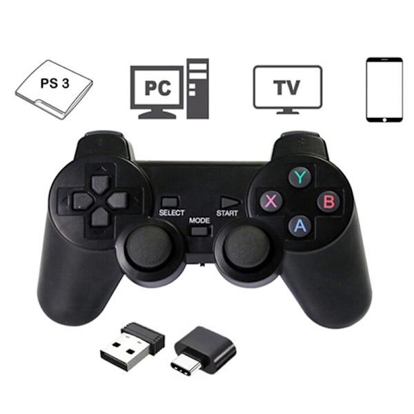 2,4 GHz trådlös Dual Joystick Control Game Controller Gamepad F