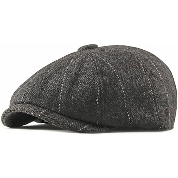 Newsboy Cap Justerbar Herringbone Baker Boy Flat Kepsar Skyddsmössa Tyg Cap för män