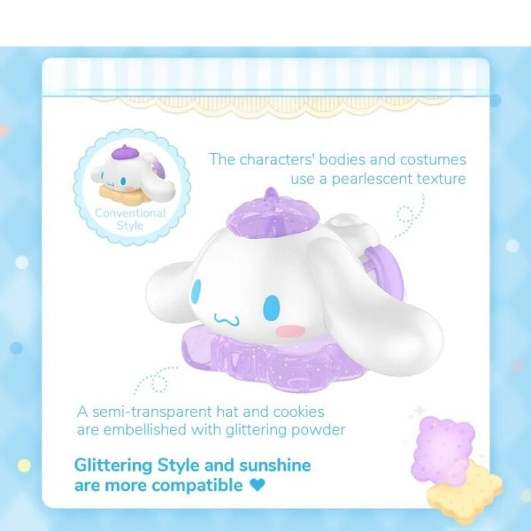 Sanrio pop böna Cinnamoroll Little Cookie Series Moetch Bean Mini Ornament Kawaii Blind Box Anime Figur