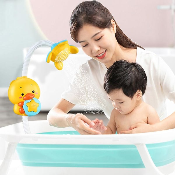 Nya USB badleksaker Baby Anka Modell Kran Dusch Elektrisk vattenspray Simning Badrum Baby för barn Presenter