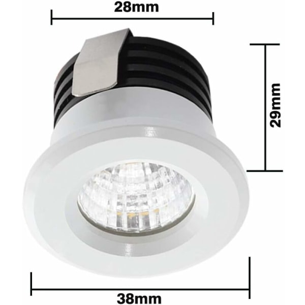 4 kpl Mini LED -upotetut upotetut valaisimet 3 W Lämmin valkoinen, Mini LED -valonheitin näyteikkunoille, rekisterikilven valaistus, mukaan lukien erillinen muuntaja