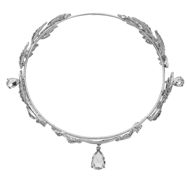 Bröllop Brud Pannan Tiara Pannband Crystal Leaf Hårband Fairy Jewelry Crown