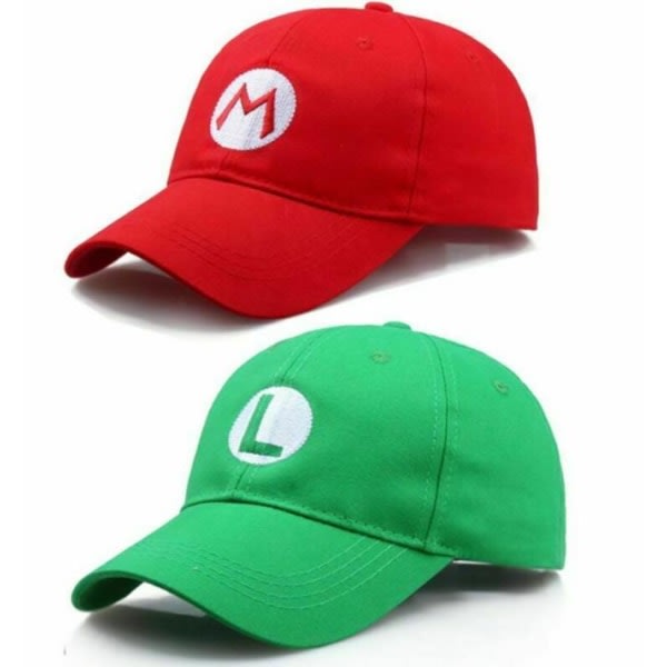 Super Mario Odyssey Luigi Cap Barn Cosplay-hattar för herr Röd Grön