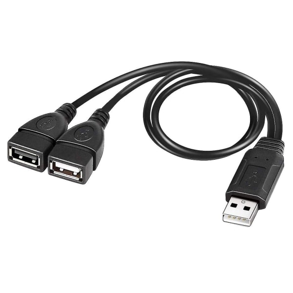 USB splitterkabel, USB 2.0 A hane till dubbel USB hona Jack Y splitterladdarkabel