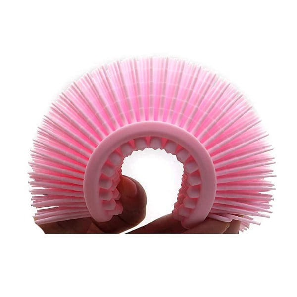 HHL Eksfolierende silikon kroppsskrubb dusjbad kroppsbørste enkel å rengjøre, skummer godt, miljøvennlig (rosa)