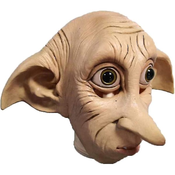 Kryc-vuxen Dobby-mask, Halloween Cosplay-mask Elven Dwarf Elf Latex-mask Full Head Costume Props Realistisk Mask För Karneval Maskeradfest 1 st