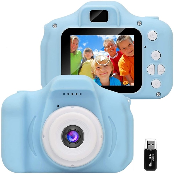 Barnkamera, Mini Laddningsbar Digitalkamera För 3-8 år Pojkar Flickor blue