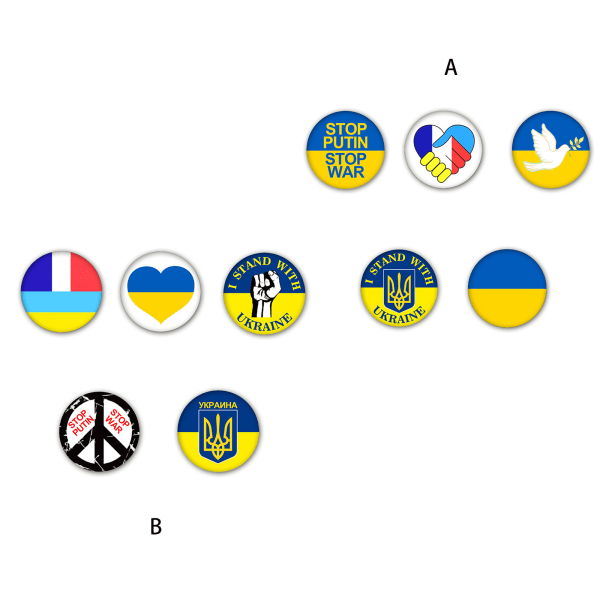 Ukraina flagga pins Ukraina märken Ukraina brosch flagga pins Ukr Viftande flagga pins Souvenir Memoria Collection 1-5