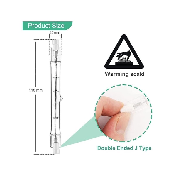 R7s Halogenpære 118mm 200W 230V Halogenstav R7s Halogenpære R7s Dæmpbar Halogenstavlampe L