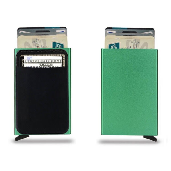 1 grönt korthållare för 6 kort - RFID-krypterad unik numrering
