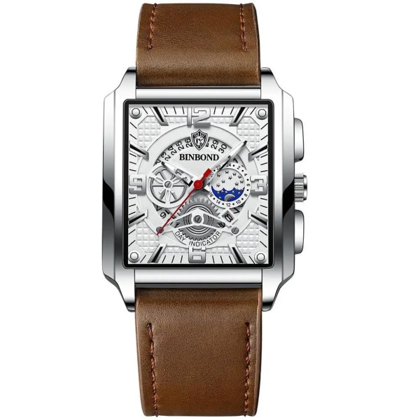 Ny Sport Watch Topp Märke Lyx Rose Guld Watch i rostfritt stål Herr Mode Vattentät Armbandsur Relogio Masculino Leather Silver White