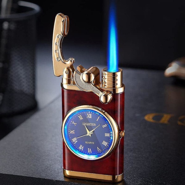 Oppblåsbar lighter med elektrisk watch Creative Dial Rocker Arm Oppblåsbar lighter Gold