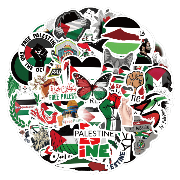 60 Klistermärken Palestina klistermärken Dekorativa telefonfodral kylskåp bil muggar bagage klistermärken