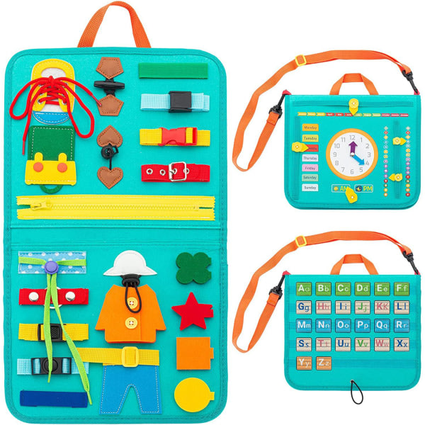 Toddler Busy Board Montessori Sensory Activity Board leksak med alfabetsklocka och datumdesign för Ntelligence-utveckling