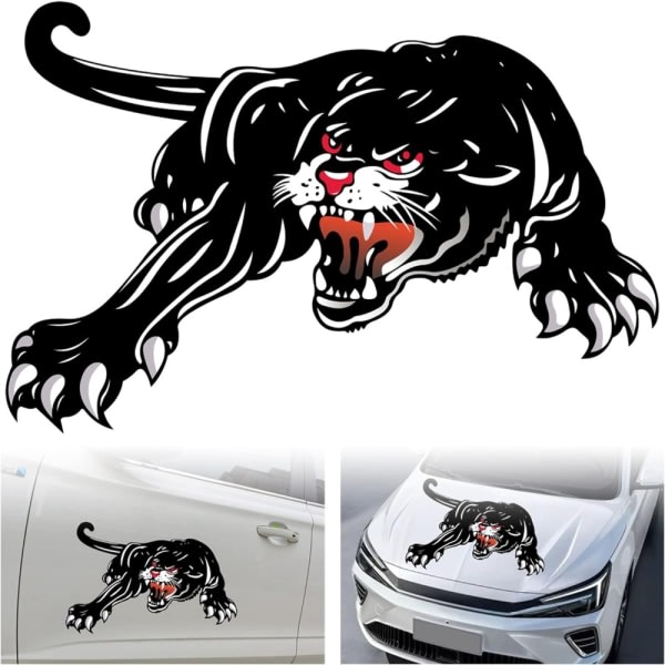 2st 3D Panther Bildekaler Djurmönster Car Hood Sticker
