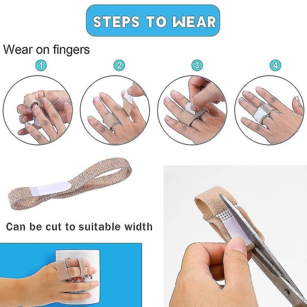 6st Fingerskenor, Finger Buddy Wraps För Mallet Fingers Artros Fingerled Krökt Finger Brutet Finger